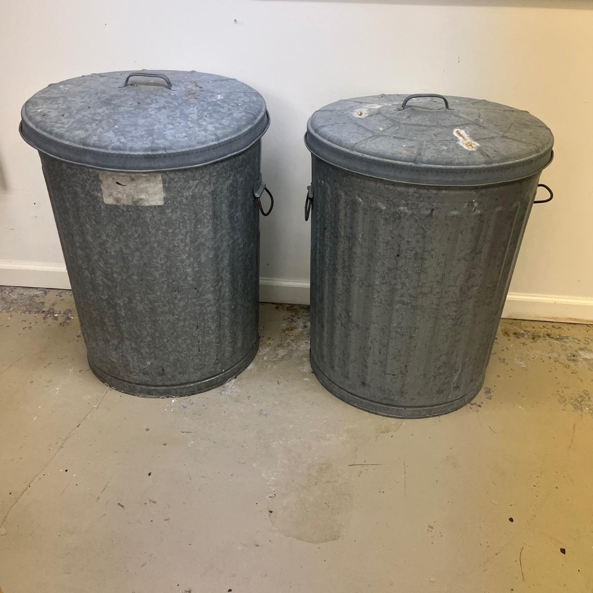 Pair of Galvanized Garbage Cans (GMG)