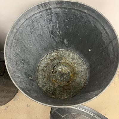 Pair of Galvanized Garbage Cans (G-MG)