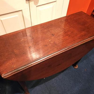 Lot #214  Antique Drop Leaf Table - good working condition