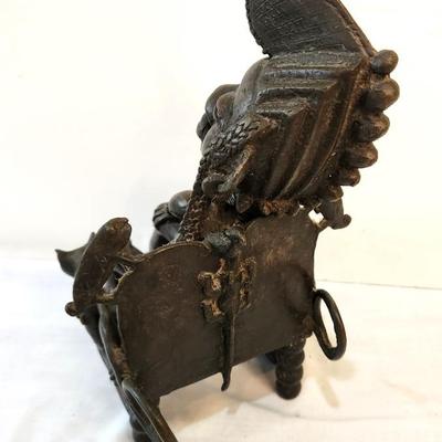 Lot #215  Mossi Tribe Figure of a Seated Man - Bronze - Incredible Piece