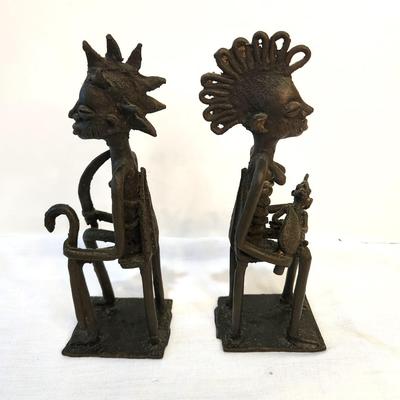 Lot #218  Pair of Mossi (West African) Seated Figures - Bronze