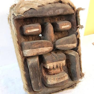 Lot #224  Scary "Bete Guerre" Carved Mask - Ivory Coast (Africa)