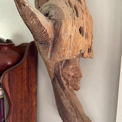 Wood Carving Indian Bust