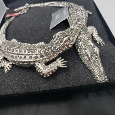 Alligator Stone studded necklace QVC