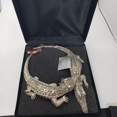 Alligator Stone studded necklace QVC