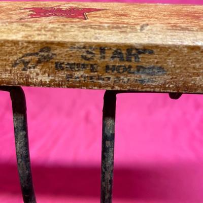 Vintage butcher block paper cutter