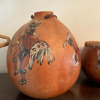 Folk Art Gourd Art 3 Unsigned