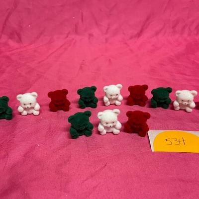 Mini, flocked bears