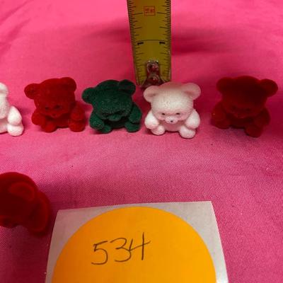 Mini, flocked bears