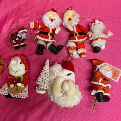 Vintage Santa ornaments