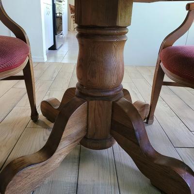 Oak pedestal table