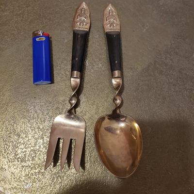 Large fork and spoon gold made in Thailand