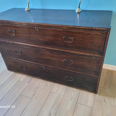 Antique 3 drawer blanket chest