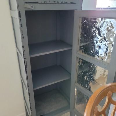 Wood/tin punch cabinet