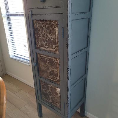 Wood/tin punch cabinet