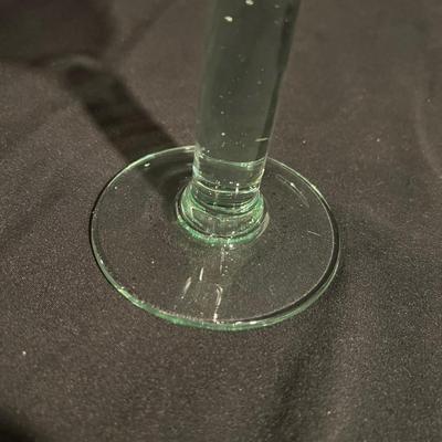 Green Hued Glass Pitcher W/ Matching Stemmed Glasses (K-RG)