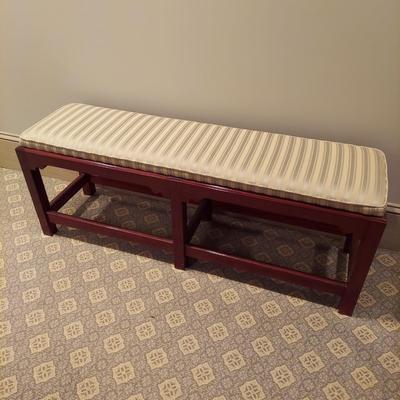 Solid Wood Bench w/ Jacquard Upholstered Top (PB-BBL)