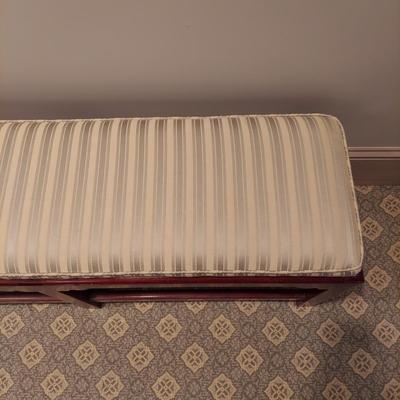 Solid Wood Bench w/ Jacquard Upholstered Top (PB-BBL)