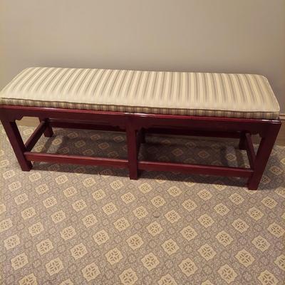 Solid Wood Bench w/ Jacquard Upholstered Top (PB-BBL)