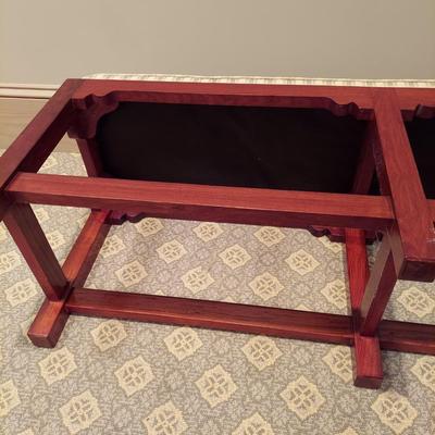 Solid Wood Bench w/ Jacquard Upholstered Top (PB-BBL)