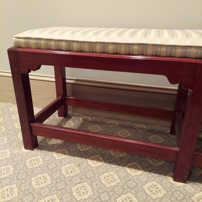 Solid Wood Bench w/ Jacquard Upholstered Top (PB-BBL)