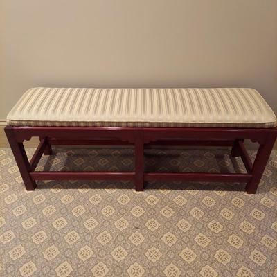 Solid Wood Bench w/ Jacquard Upholstered Top (PB-BBL)