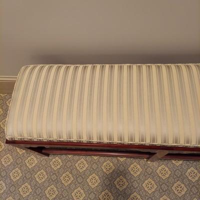 Solid Wood Bench w/ Jacquard Upholstered Top (PB-BBL)
