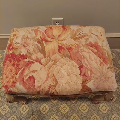Floral Brocade French Provincial Stool (PB-BBL)