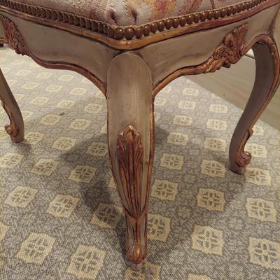 Floral Brocade French Provincial Stool (PB-BBL)