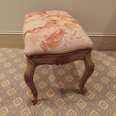 Floral Brocade French Provincial Stool (PB-BBL)