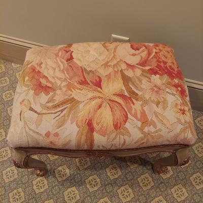 Floral Brocade French Provincial Stool (PB-BBL)