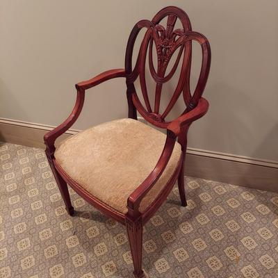 Georgian Furnishing Co. Hepplewhite Carved Back Armchair (PB-BBL)