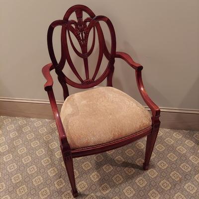 Georgian Furnishing Co. Hepplewhite Carved Back Armchair (PB-BBL)