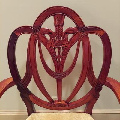 Georgian Furnishing Co. Hepplewhite Carved Back Armchair (PB-BBL)