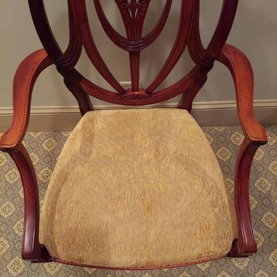 Georgian Furnishing Co. Hepplewhite Carved Back Armchair (PB-BBL)