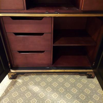 Eastern Asian Style Solid Wood TV Cabinet Armoire (PB-BBL)