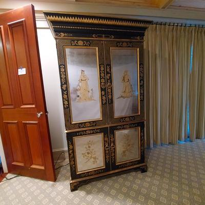 Eastern Asian Style Solid Wood TV Cabinet Armoire (PB-BBL)