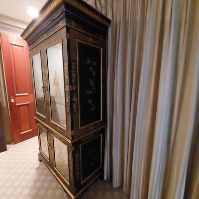 Eastern Asian Style Solid Wood TV Cabinet Armoire (PB-BBL)