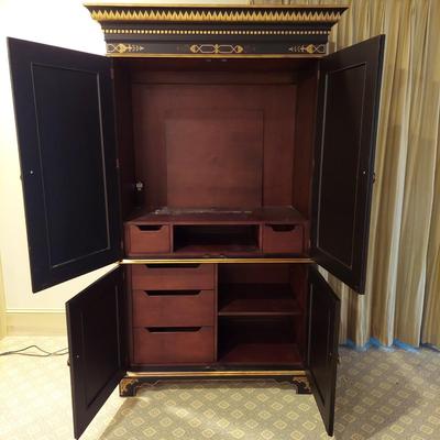 Eastern Asian Style Solid Wood TV Cabinet Armoire (PB-BBL)