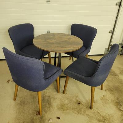 Round Table and Four Fabric Chairs (G-DW)