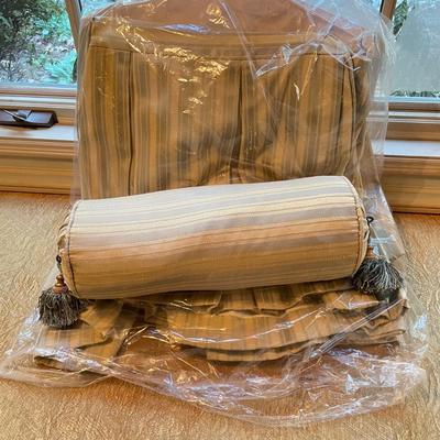 Custom Jacquard Stripe Draperies with Hardware (PB-BBL)
