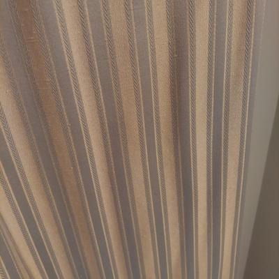 Custom Jacquard Stripe Draperies with Hardware (PB-BBL)