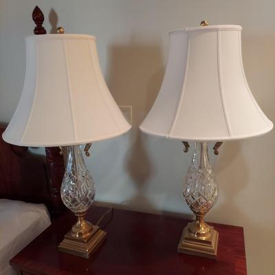 Pair of Waterford Crystal w/ Brass Lamps (PB-BBL)