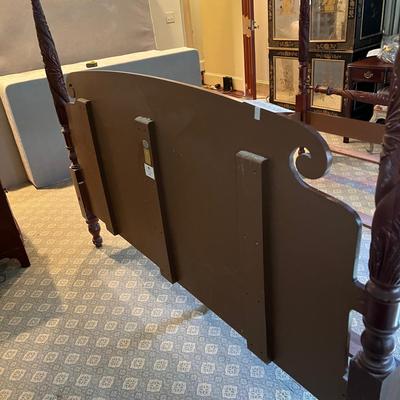 Baker Furniture Solid Wood King Size Four Poster Bed Frame w/ Pair of Nightstands (PB-BBL)