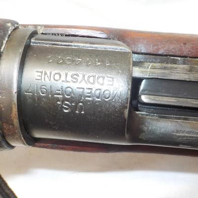 U.S. Model of 1917 Eddystone/ Bolt action 30-06 springfield. est. $400 to $900.