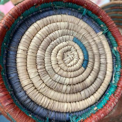 Folk Art Woven Baskets Lot of 4