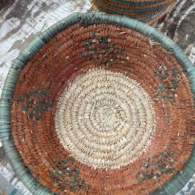 Folk Art Woven Baskets Lot of 4