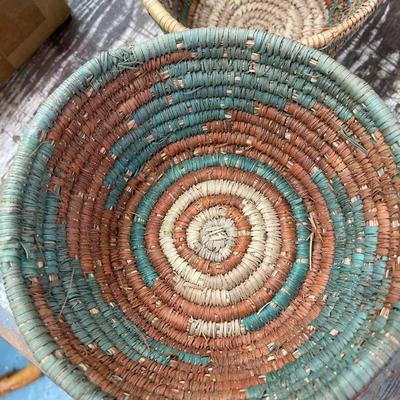 Folk Art Woven Baskets Lot of 4