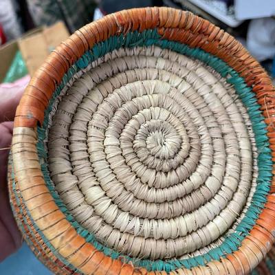 Folk Art Woven Baskets Lot of 4