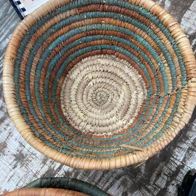 Folk Art Woven Baskets Lot of 4